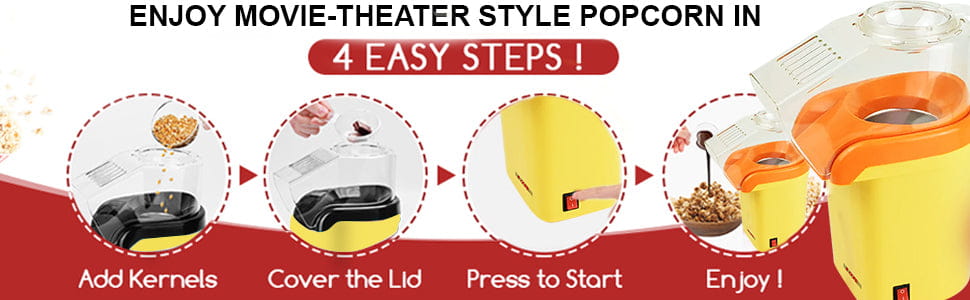 5core popcorn machine 16 cup hot air popper mini portable
