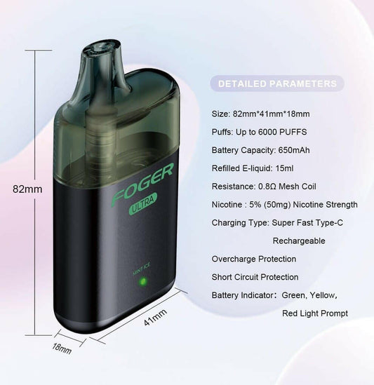Foger Ultra Vape 6000 Puffs $12.99.