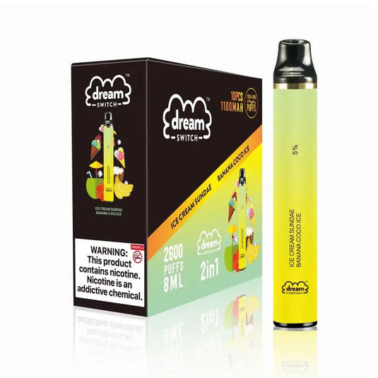 Banana Coco Ice Disposable Dream Switch 2-in-1 8.0ml 2600 Puffs