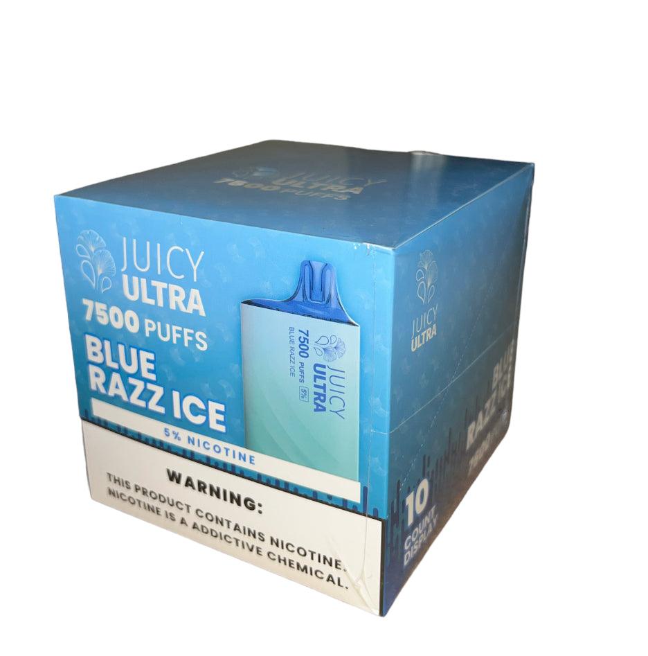 Juicy ultra 7500 puff 5% nic - blue razz ice - disposable