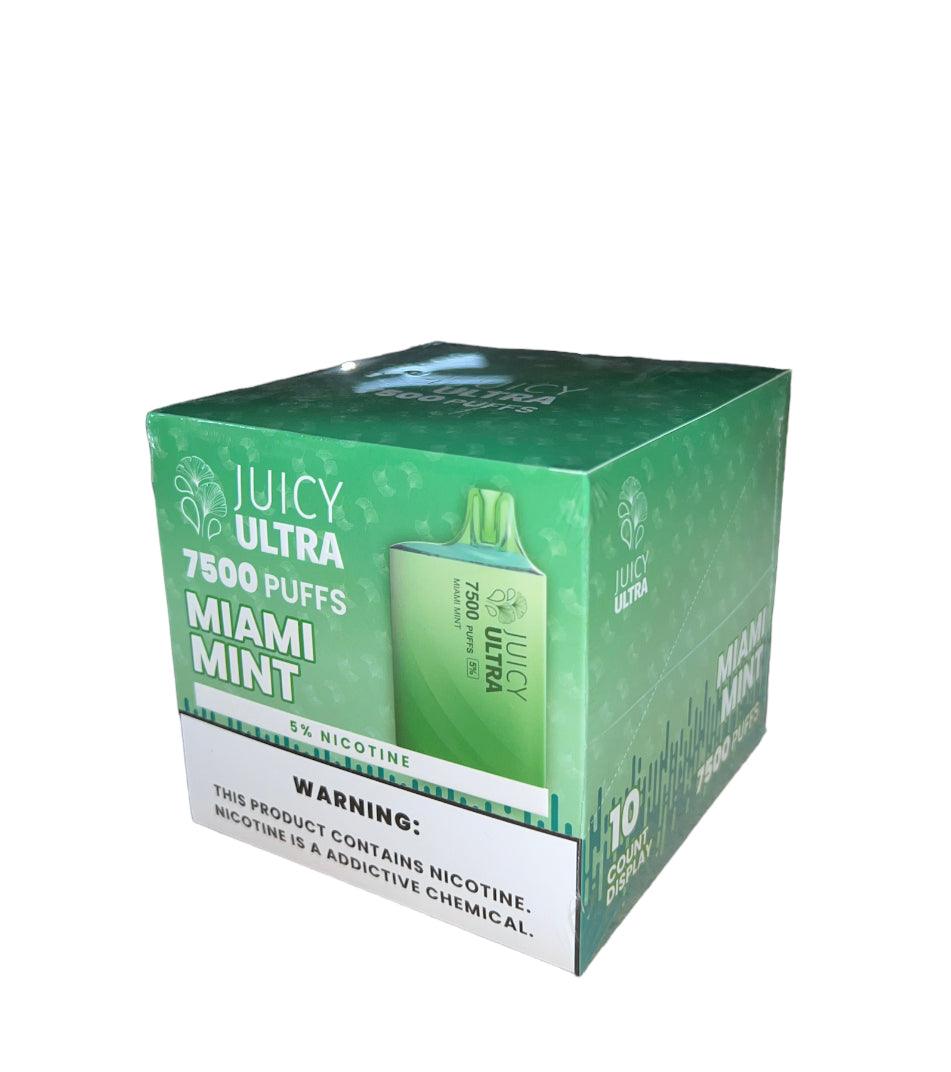Juicy ultra 7500 puff 5% nic - miami mint - disposable vapes