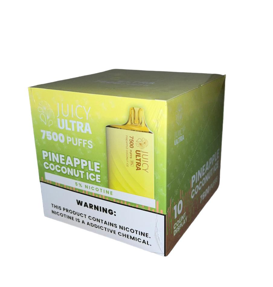 Juicy ultra 7500 puff 5% nic - pineapple coconut ice -
