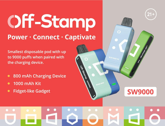 Off-Stamp SW9000 Disposable Kit Rechargeable Battery Replaceable – 9000 Puffs.