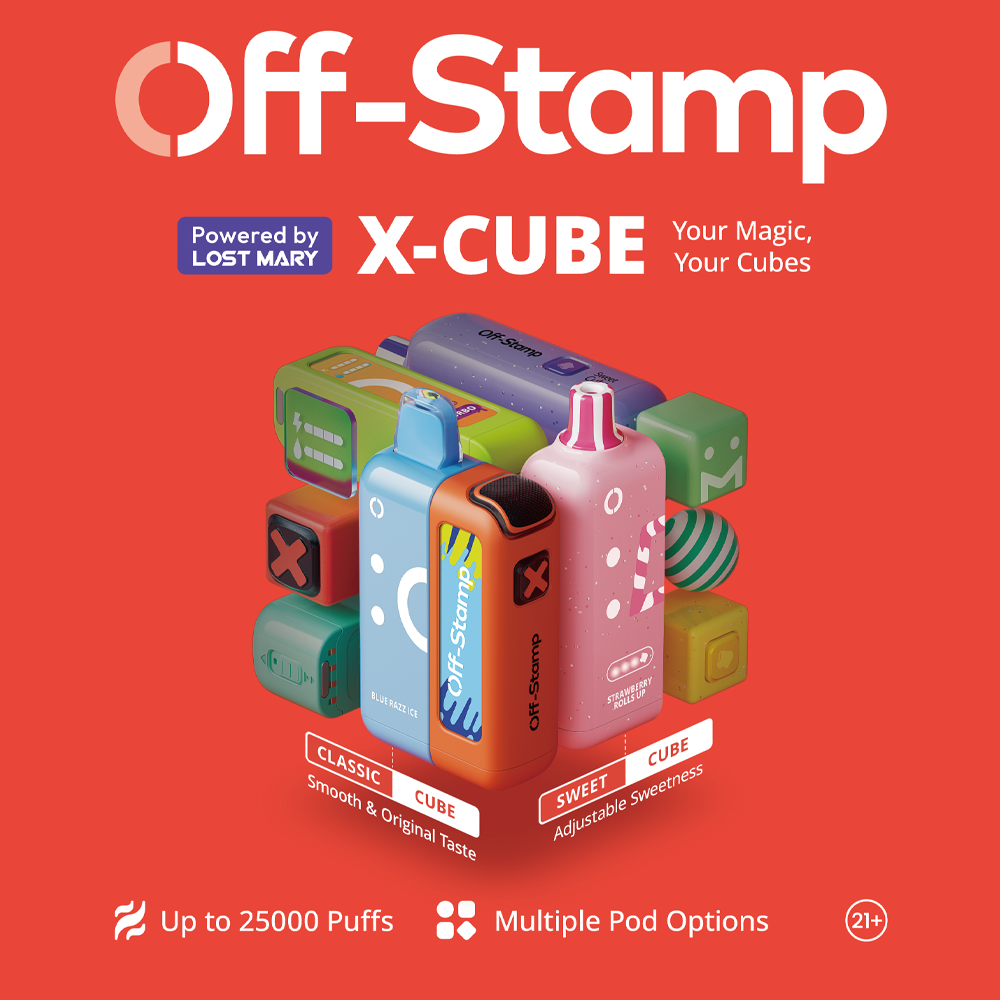 OFF-STAMP X-CUBE 25K DISPOSABLE KIT POWERED BY LOST MARY – 25000 PUFFS.