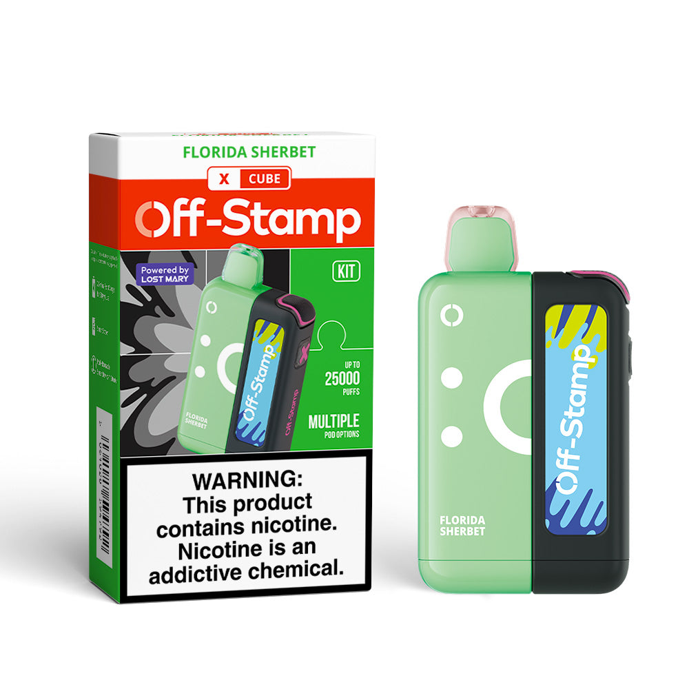 OFF-STAMP X-CUBE 25K DISPOSABLE KIT POWERED BY LOST MARY – 25000 PUFFS.