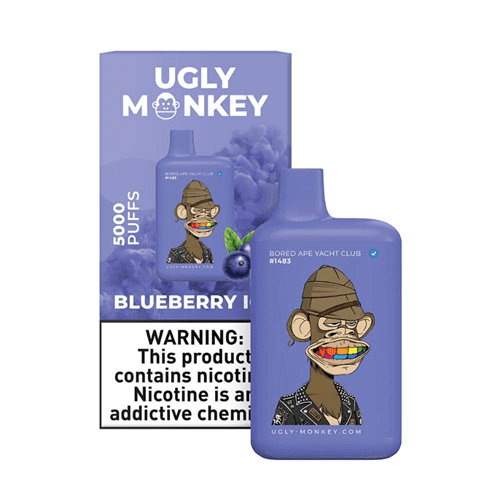 Ugly monkey 5000 puffs disposable vape device - blueberry