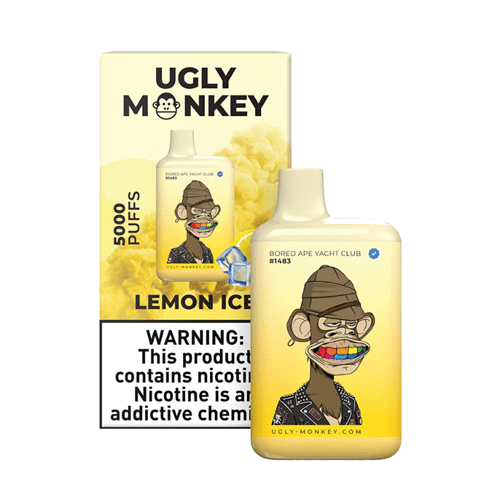 Ugly monkey 5000 puffs disposable vape device - lemon ice -