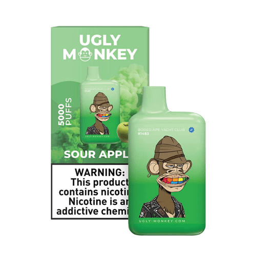 Ugly monkey 5000 puffs disposable vape device - sour apple -